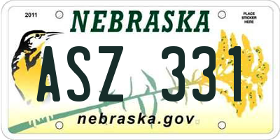 NE license plate ASZ331
