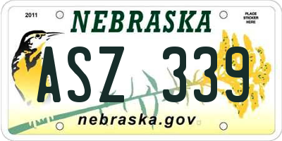 NE license plate ASZ339
