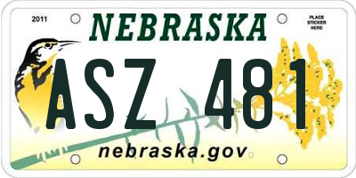 NE license plate ASZ481