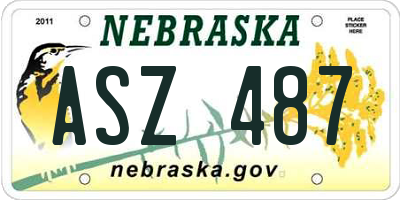 NE license plate ASZ487