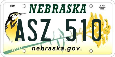 NE license plate ASZ510