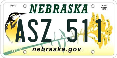 NE license plate ASZ511