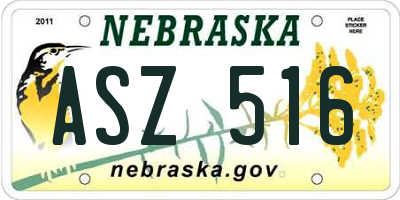 NE license plate ASZ516