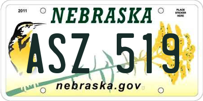 NE license plate ASZ519
