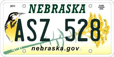 NE license plate ASZ528