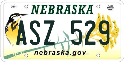NE license plate ASZ529
