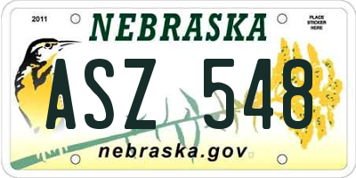 NE license plate ASZ548