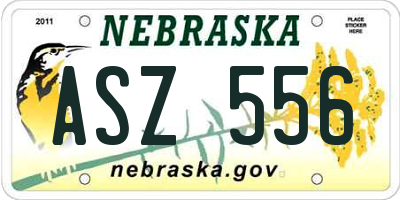NE license plate ASZ556