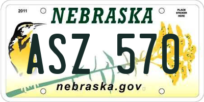 NE license plate ASZ570