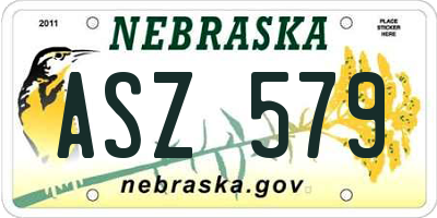 NE license plate ASZ579