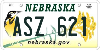 NE license plate ASZ621