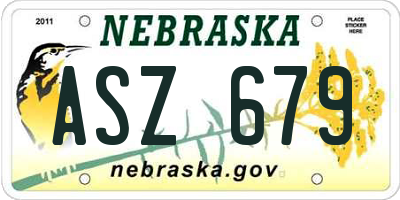 NE license plate ASZ679