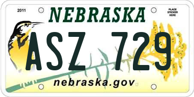 NE license plate ASZ729