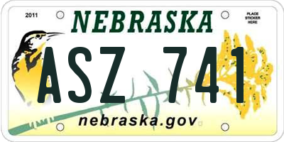 NE license plate ASZ741