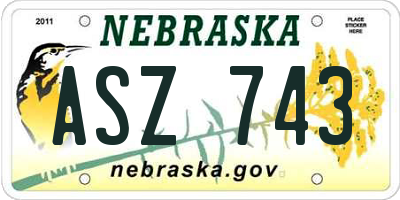 NE license plate ASZ743