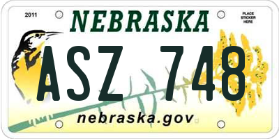 NE license plate ASZ748