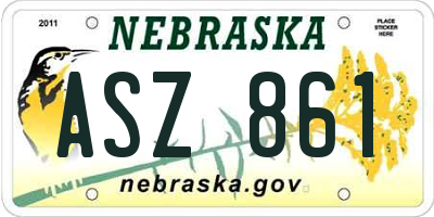 NE license plate ASZ861