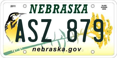NE license plate ASZ879