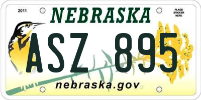 NE license plate ASZ895