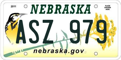 NE license plate ASZ979