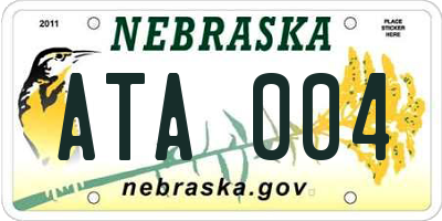 NE license plate ATA004