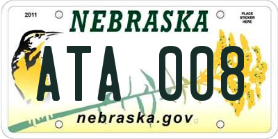 NE license plate ATA008