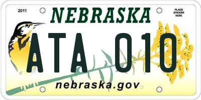 NE license plate ATA010