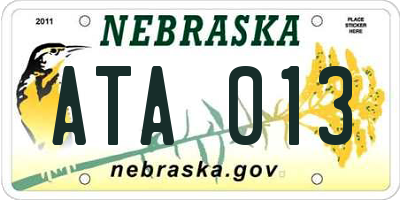 NE license plate ATA013