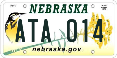 NE license plate ATA014