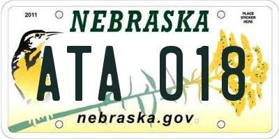 NE license plate ATA018