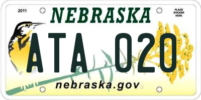 NE license plate ATA020