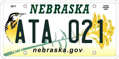 NE license plate ATA021