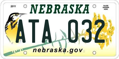 NE license plate ATA032