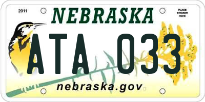NE license plate ATA033