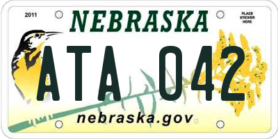 NE license plate ATA042