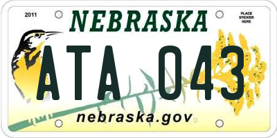 NE license plate ATA043