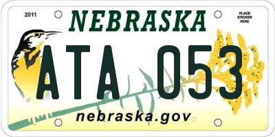 NE license plate ATA053