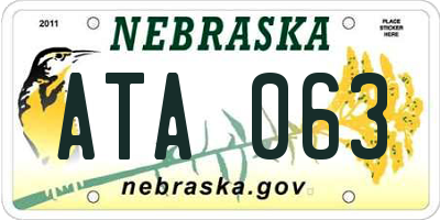 NE license plate ATA063