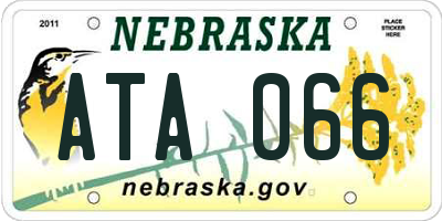 NE license plate ATA066
