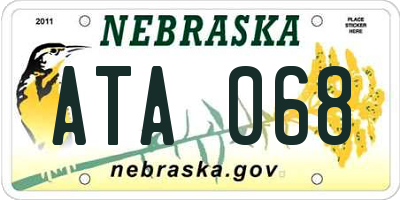 NE license plate ATA068