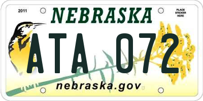 NE license plate ATA072
