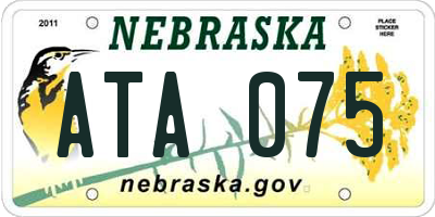 NE license plate ATA075