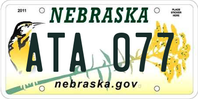 NE license plate ATA077