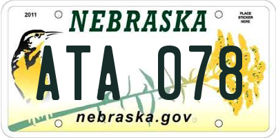 NE license plate ATA078