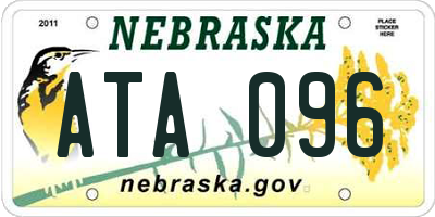 NE license plate ATA096