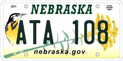 NE license plate ATA108