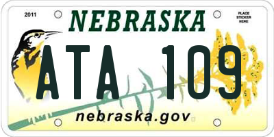 NE license plate ATA109