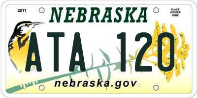 NE license plate ATA120