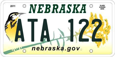 NE license plate ATA122