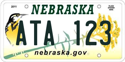 NE license plate ATA123